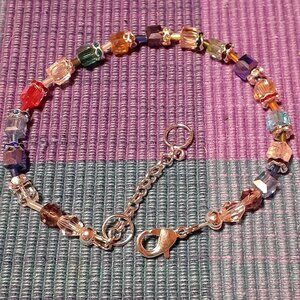 Handmade Cube Crystal Bracelet or Anklet